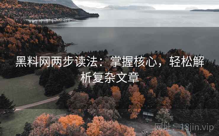 黑料网两步读法：掌握核心，轻松解析复杂文章