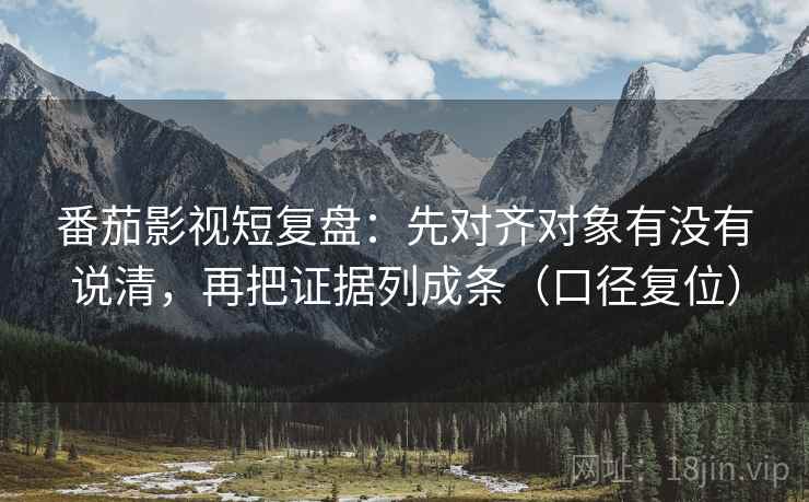 番茄影视短复盘：先对齐对象有没有说清，再把证据列成条（口径复位）